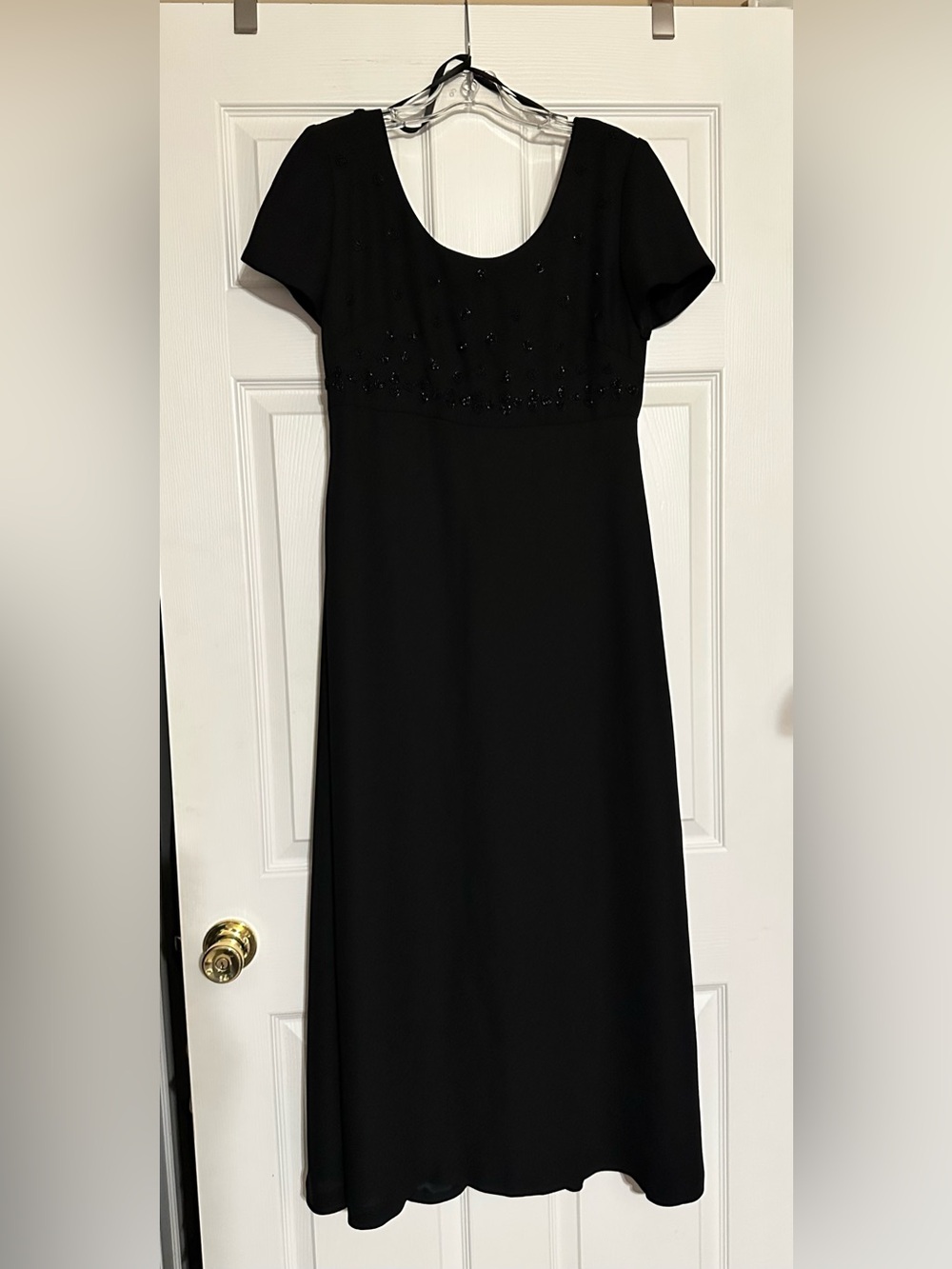 Donna Ricco Black Maxi Dress with Beaded Bodice